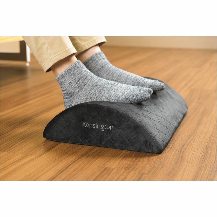 Kensington Premium Comfort Soft Footrest - Black - High Density Foam (HDF), Polyester