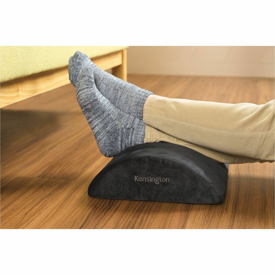 Kensington Premium Comfort Soft Footrest - Black - High Density Foam (HDF), Polyester