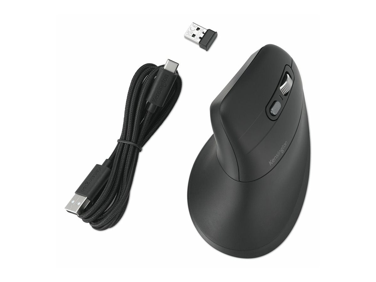 Kensington Pro Fit Ergo MY630 EQ - Vertical mouse - ergonomic - rechargeable - 5 buttons - wireless - 2.4 GHz, Bluetooth - USB K72484NA