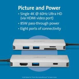 Kensington Uh1400P Usb-C 8-In-1 Driverless Mobile Dock