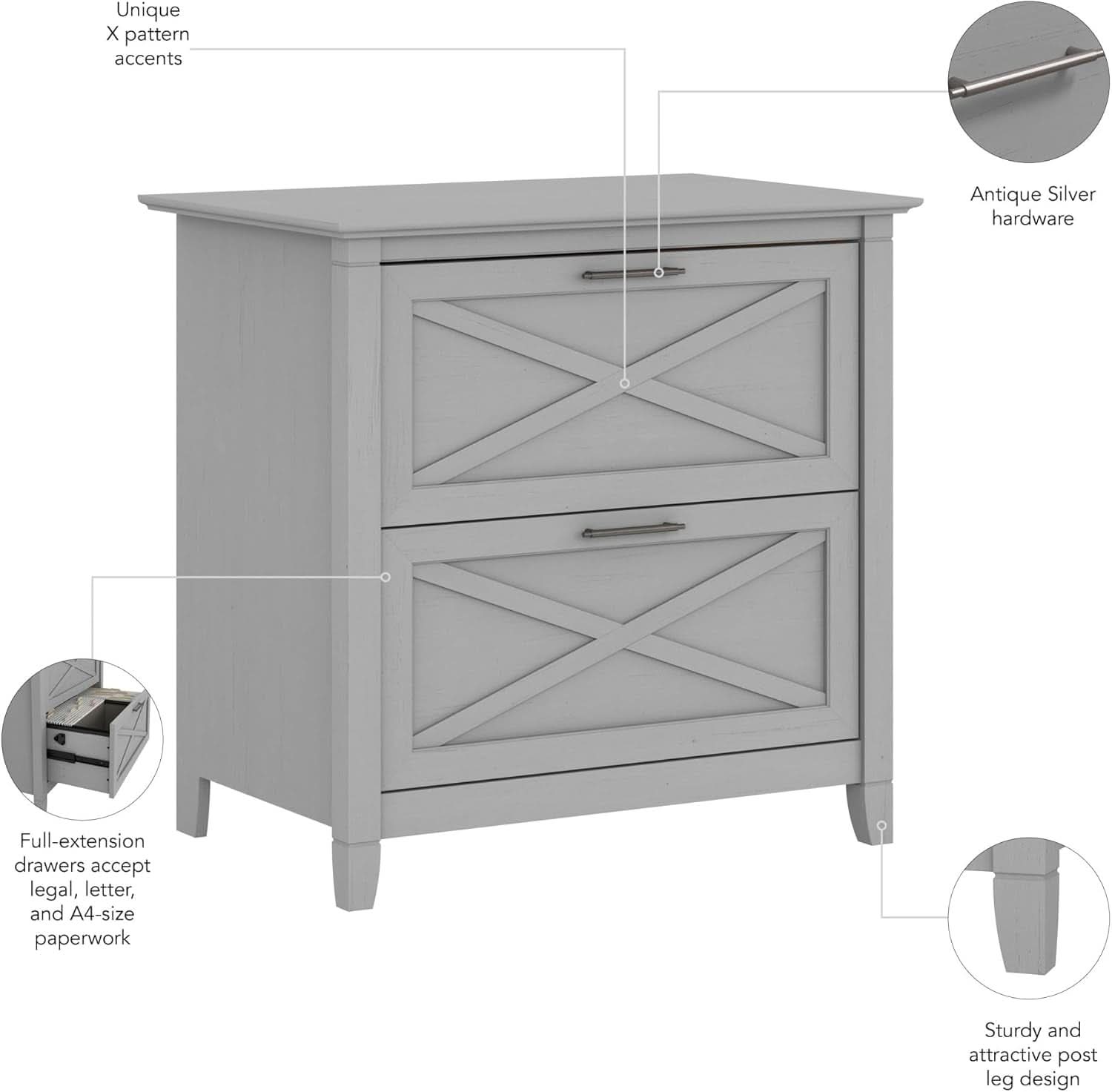 Key West 2 Drawer Lateral File Cabinet In Cape Cod Gray