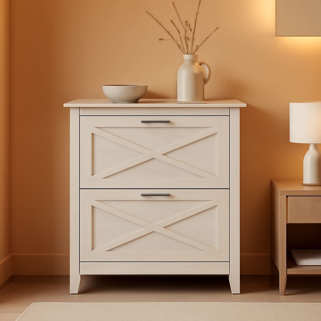 Key West 2 Drawer Lateral File Cabinet Linen White Oak