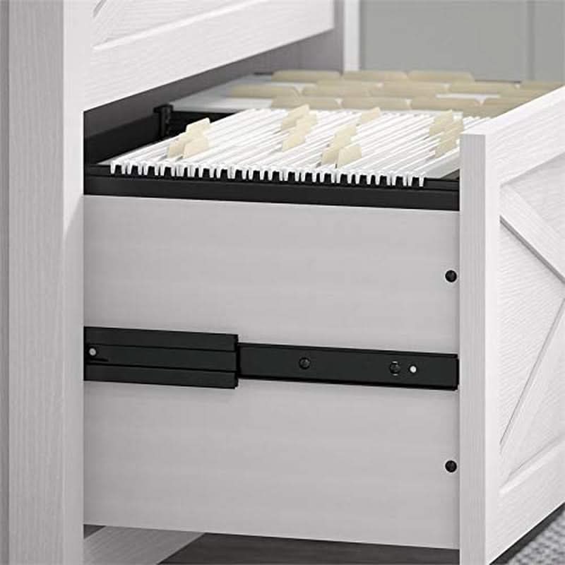 Key West 54W Computer Desk With Keyboard Tray And 2 Drawer File Cabinet