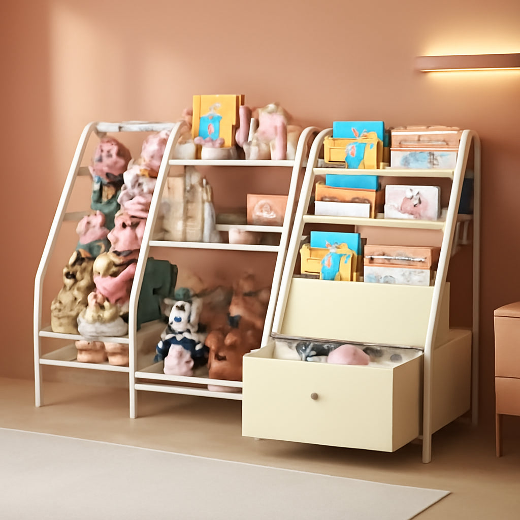 Kids Bookshelf 3 Tier Bookcase With Toy Organizer For Kids Rooms