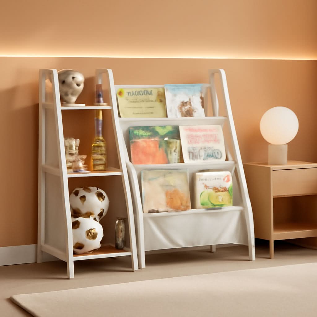 Kids Bookshelf And Toy Organizer 3-Tier Burlywood Bookcase