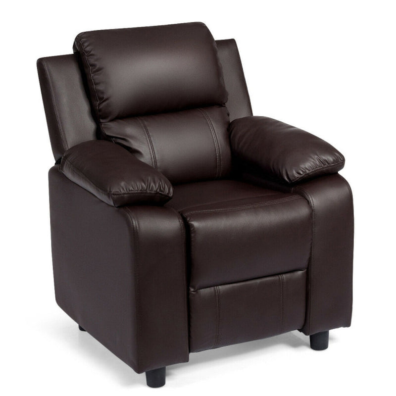 Kids Deluxe Headrest Recliner Sofa Chair Hidden Storage