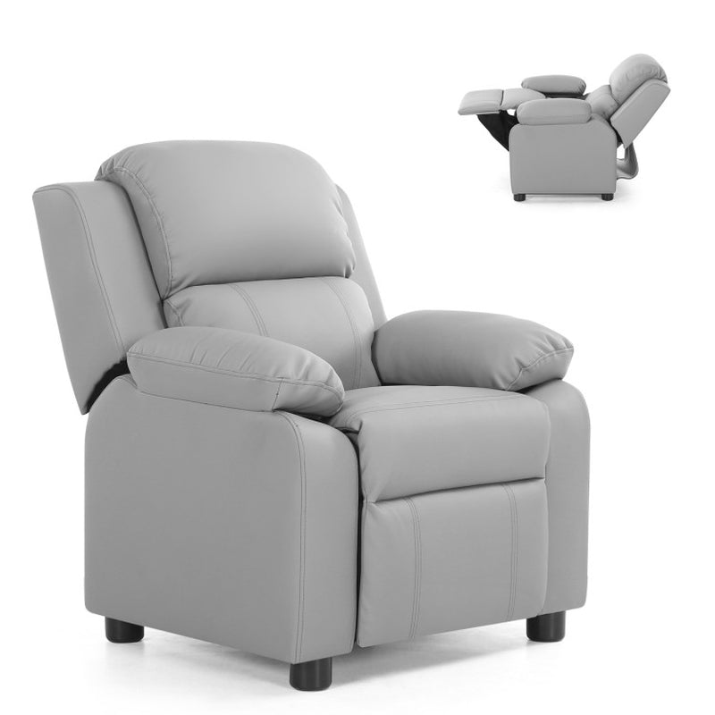 Kids Deluxe Headrest Recliner Sofa Chair Hidden Storage