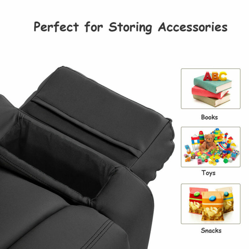 Kids Deluxe Headrest Recliner Sofa Chair Hidden Storage
