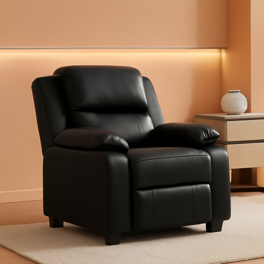 Kids Deluxe Headrest Recliner Sofa Chair Hidden Storage