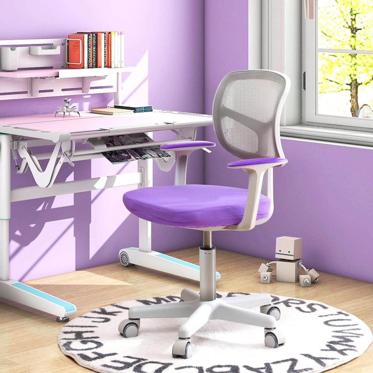 Kids Desk Chair Height Adjustable 16 To 21 Inches Violet
