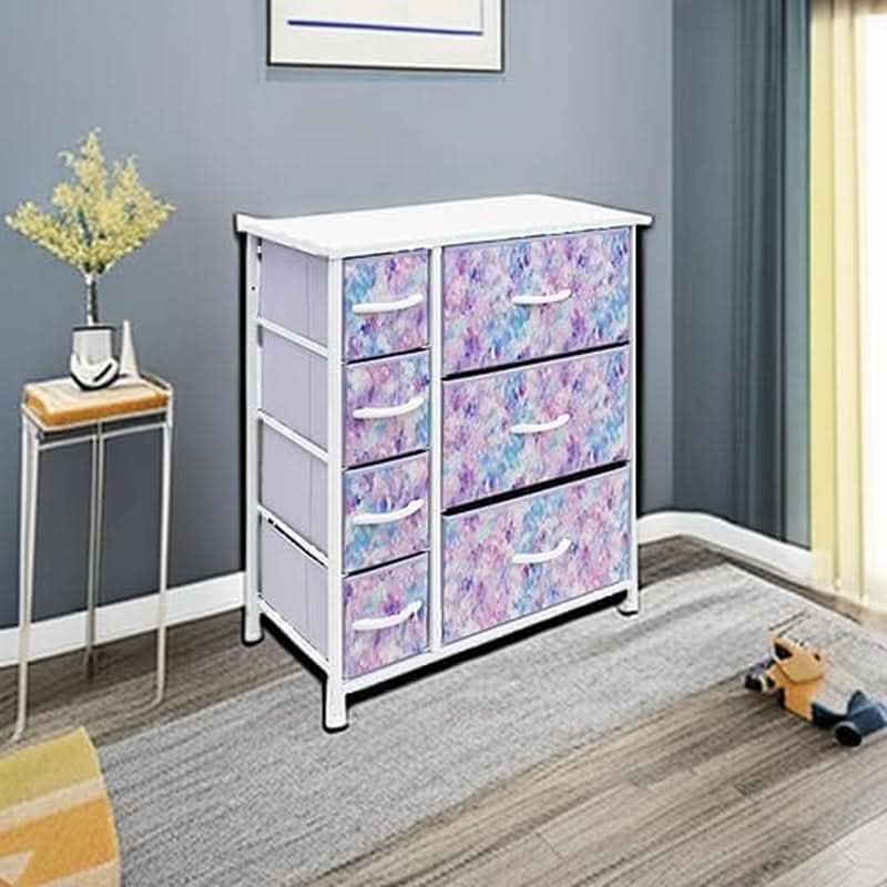 Kids Dresser With 7 Drawers And Fabric Bins Included