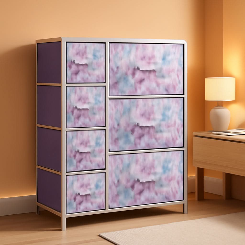 Kids Dresser With 7 Drawers And Fabric Bins Included