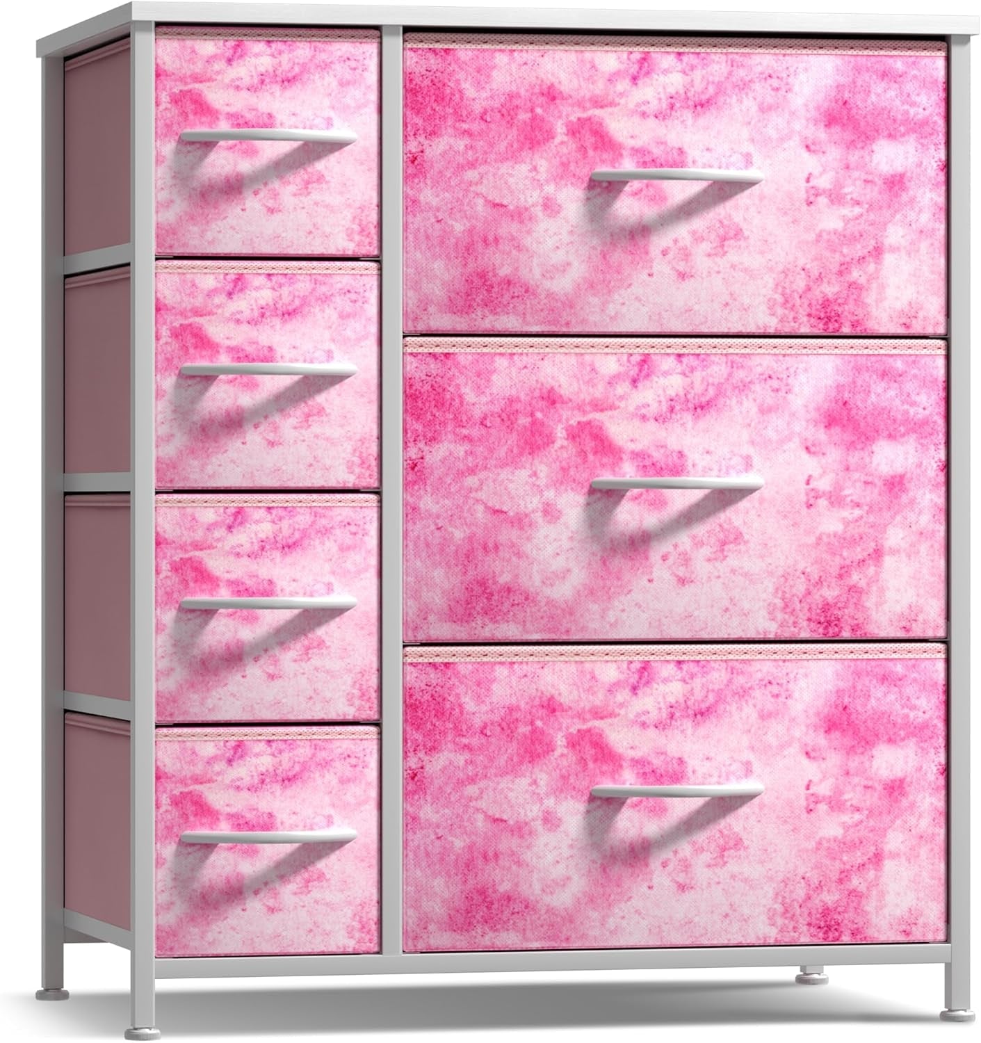 Kids Dresser With 7 Drawers And Steel Frame And Wood Top