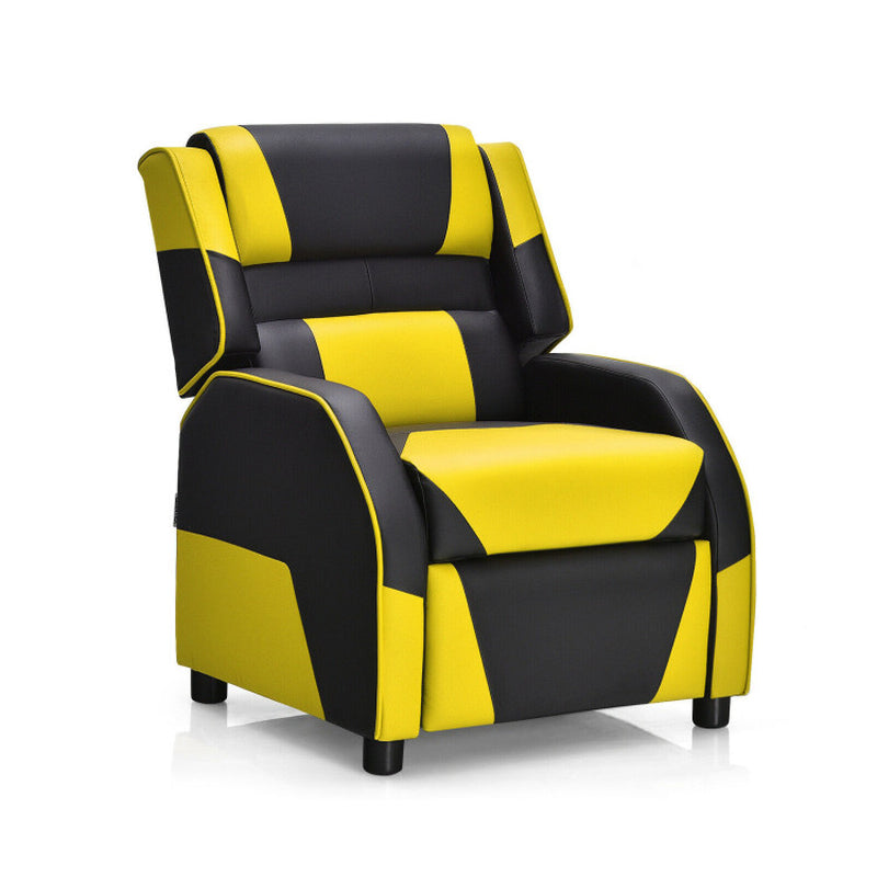 Kids PU Leather Gaming Recliner With Headrest And Footrest