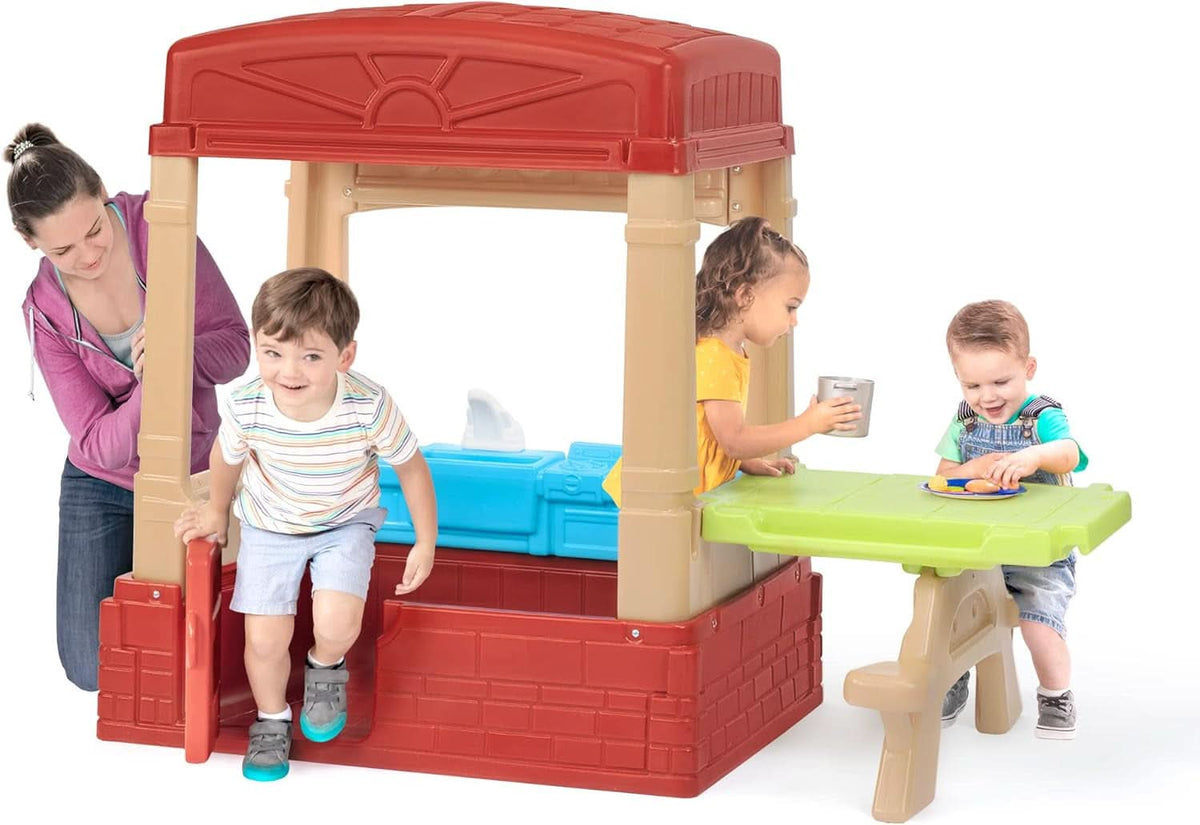 Kids Picnic Cottage Playhouse With Kitchen And Picnic Table