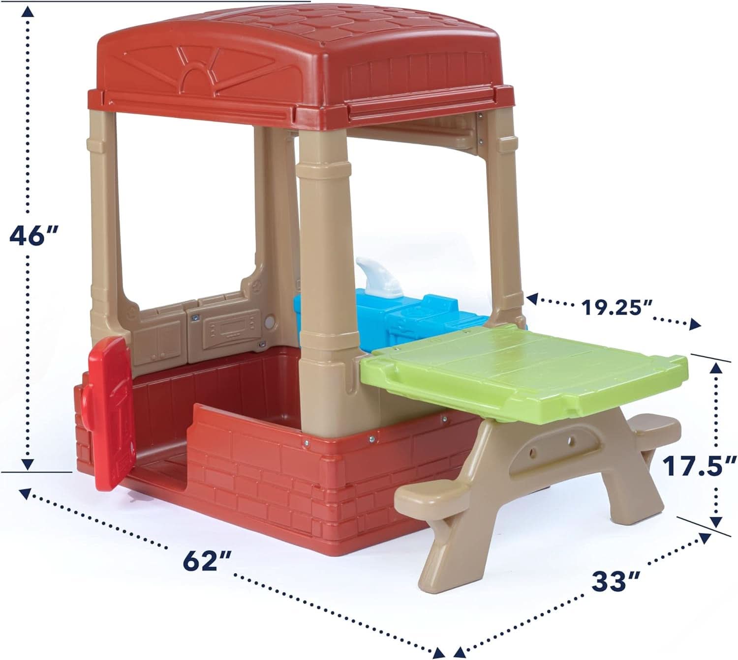 Kids Picnic Cottage Playhouse With Kitchen And Picnic Table