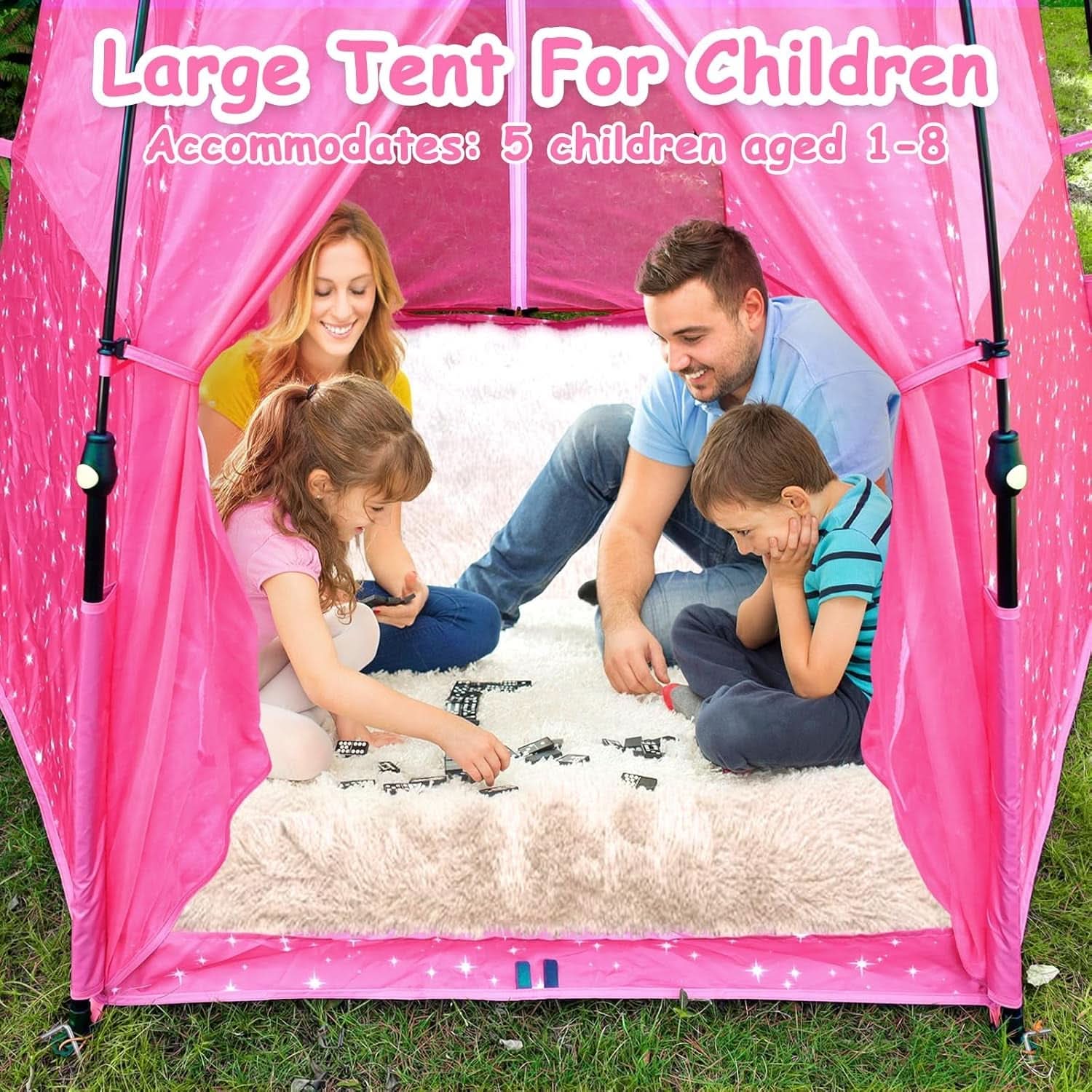 Kids Pop Up Play Tent 78x66 Inch Princess Castle Playhouse