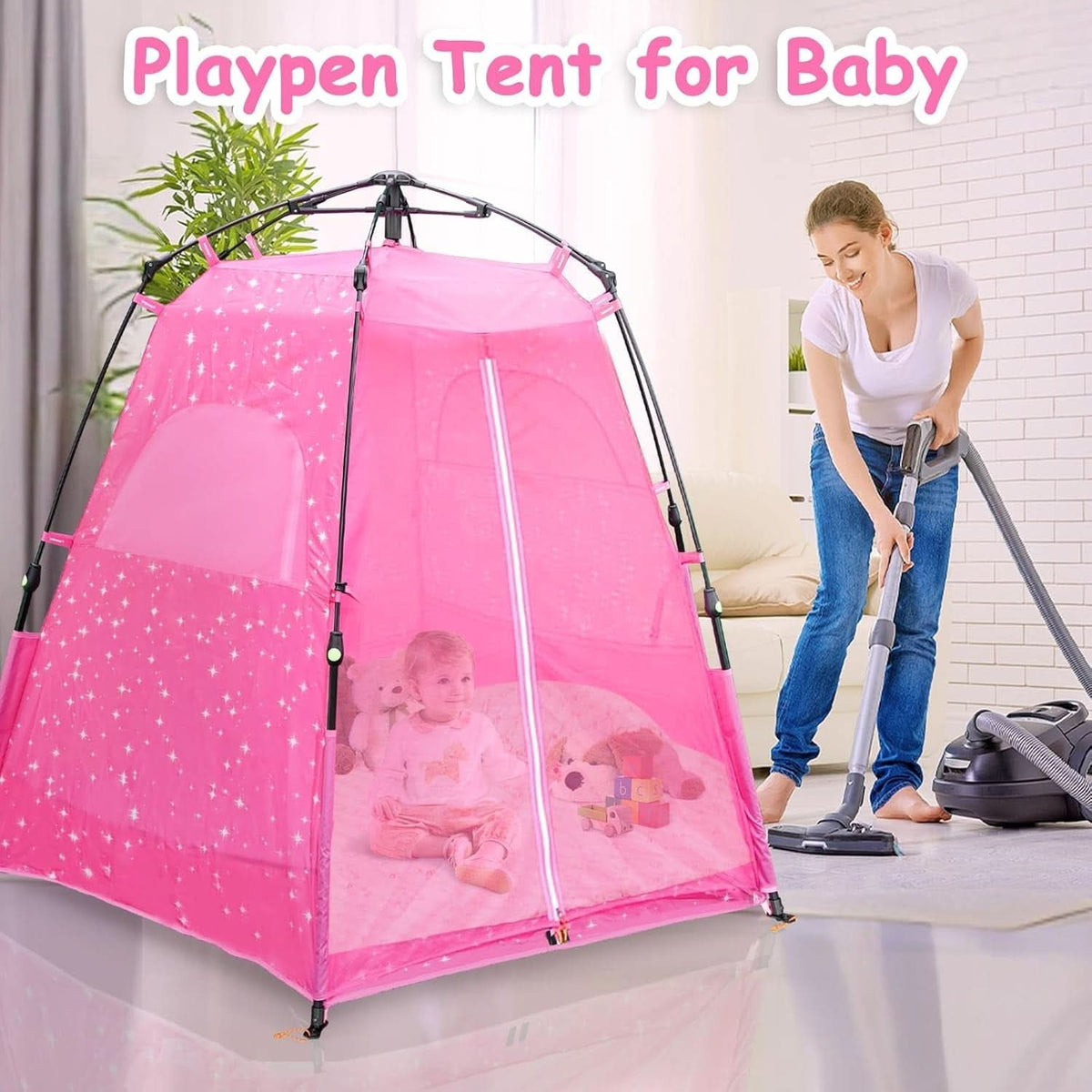 Kids Pop Up Play Tent 78x66 Inch Princess Castle Playhouse