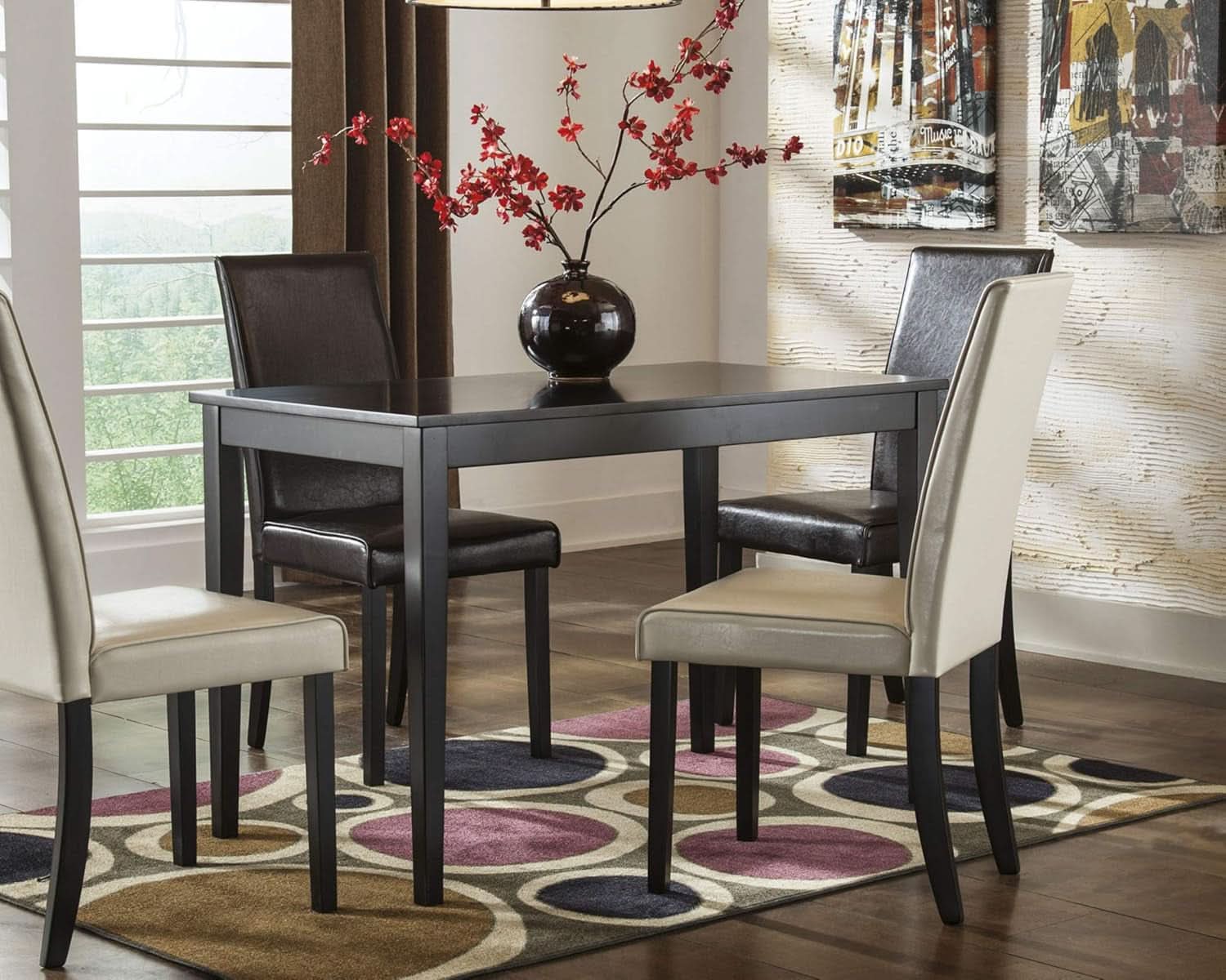 Kimonte Black Dining Room Table Rectangular Contemporary