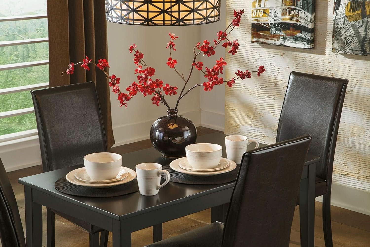 Kimonte Black Dining Room Table Rectangular Contemporary