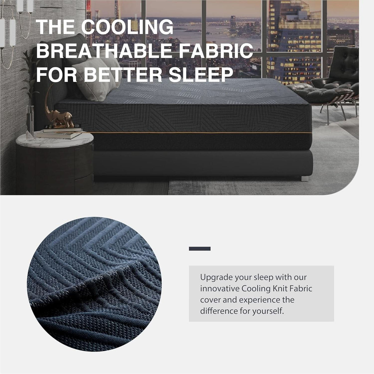 King Memory Foam Mattress Black FourteenInch Cooling Cover