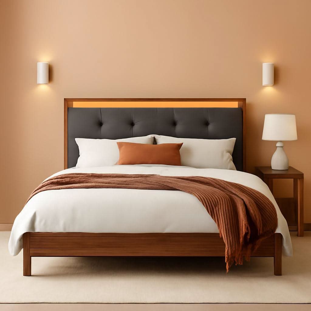 King Size Bed Frame With Integrated Charging Station