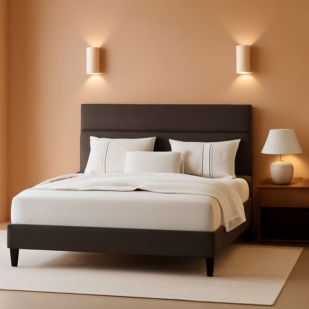King Size Bed With Adjustable Headboard In Dark Grey