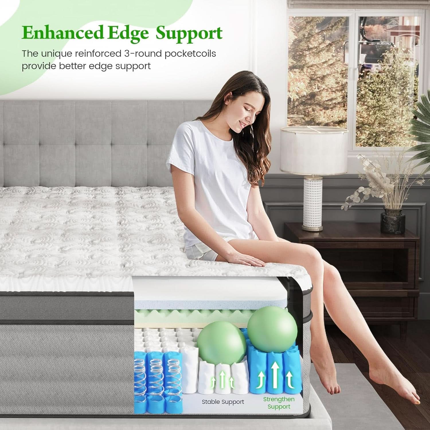 King Size Contemporary Memory Foam Hybrid Mattress