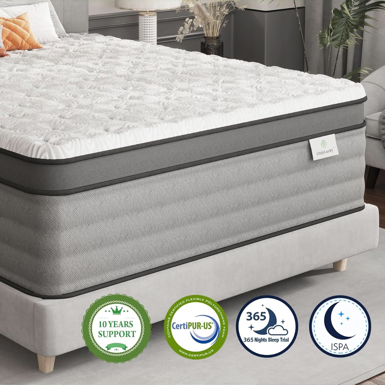 King Size Gel Memory Foam Hybrid Mattress Lumbar Support Plus