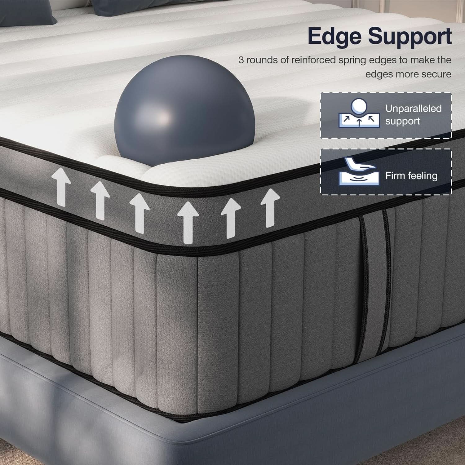 King Size Gel Memory Foam Pocket Spring Hybrid Mattress