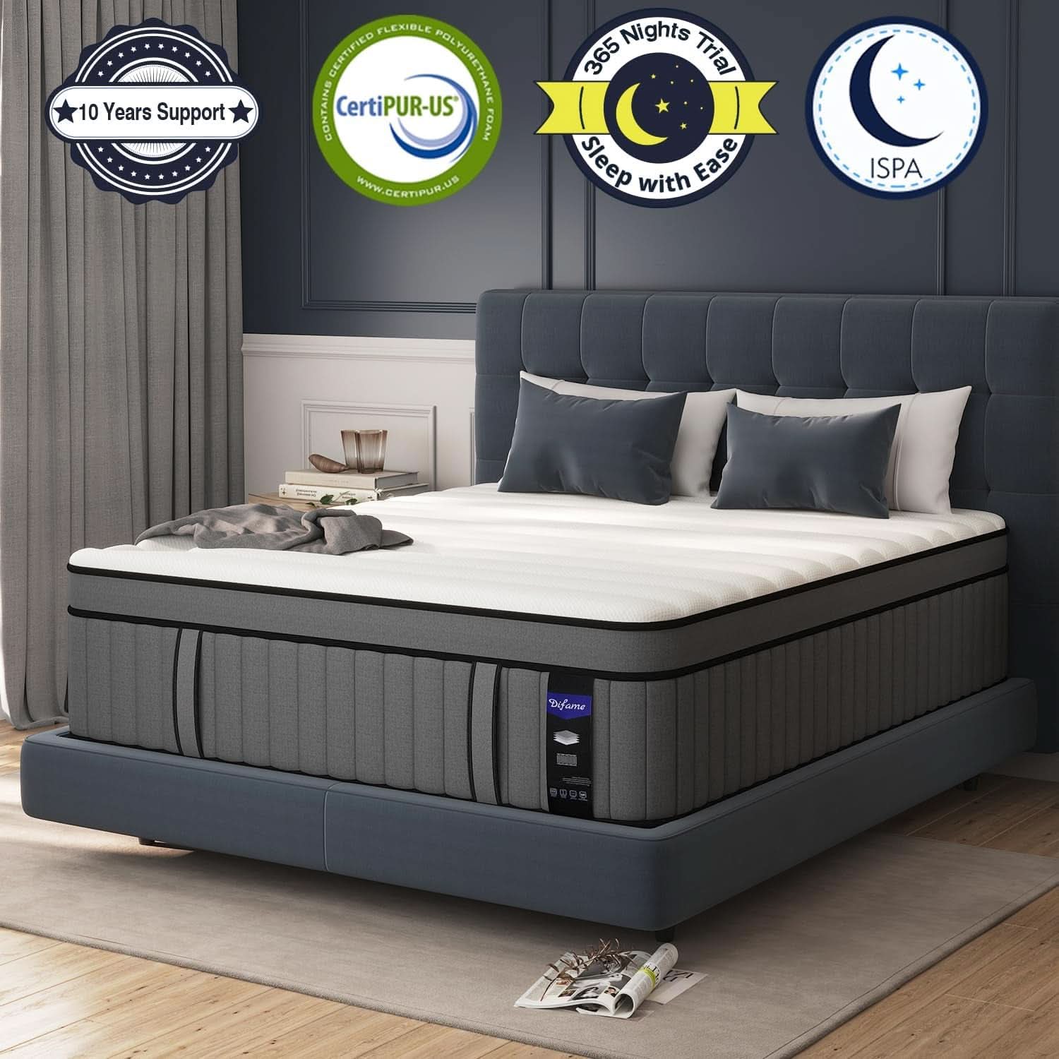 King Size Gel Memory Foam Pocket Spring Hybrid Mattress