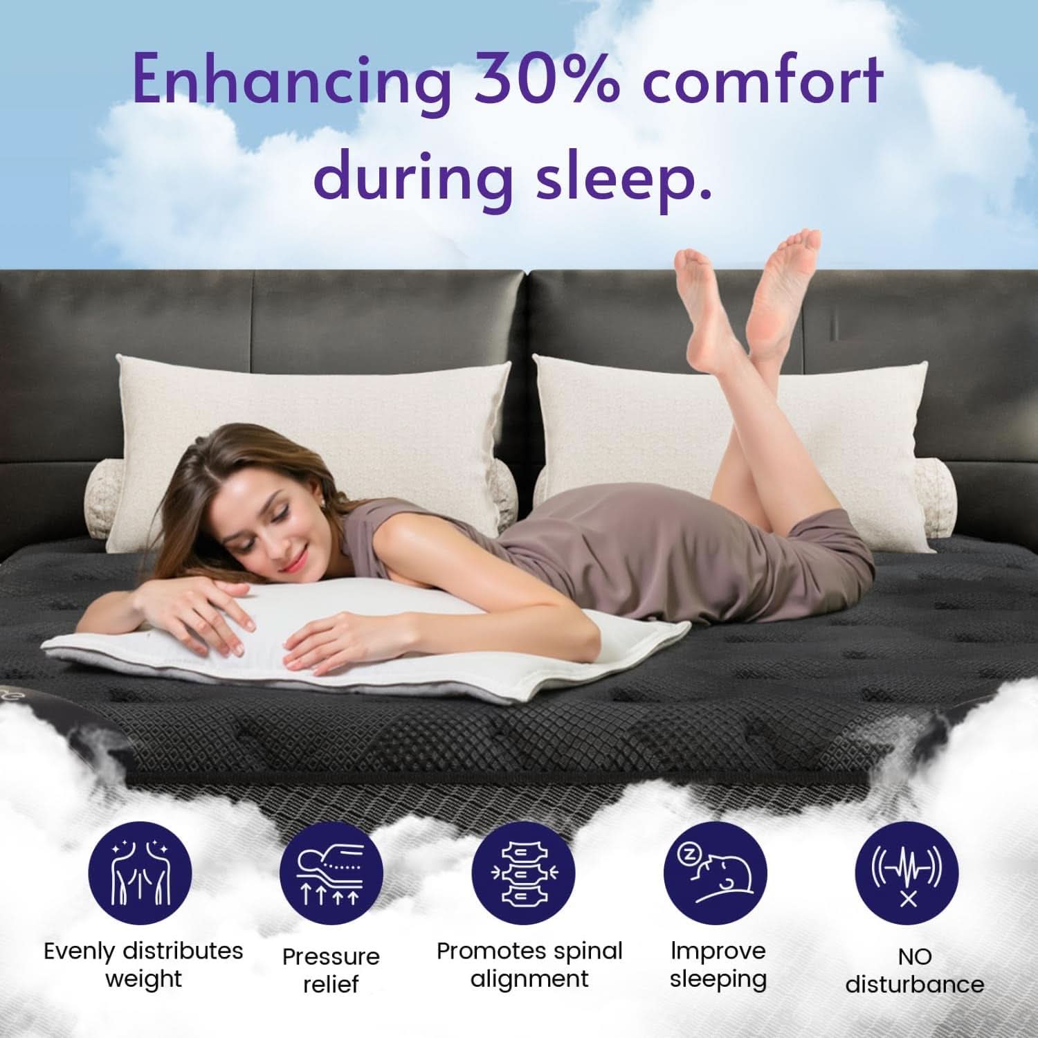 King Size Hybrid Mattress Cooling Memory Foam 14Inch