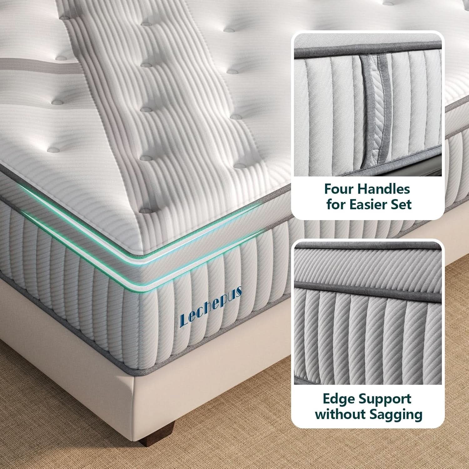 King Size Hybrid Memory Foam Mattress Support System