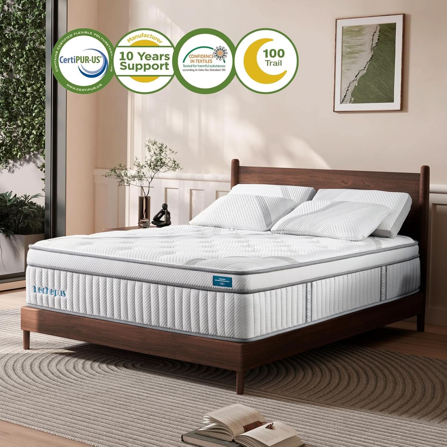 King Size Hybrid Memory Foam Mattress Support System