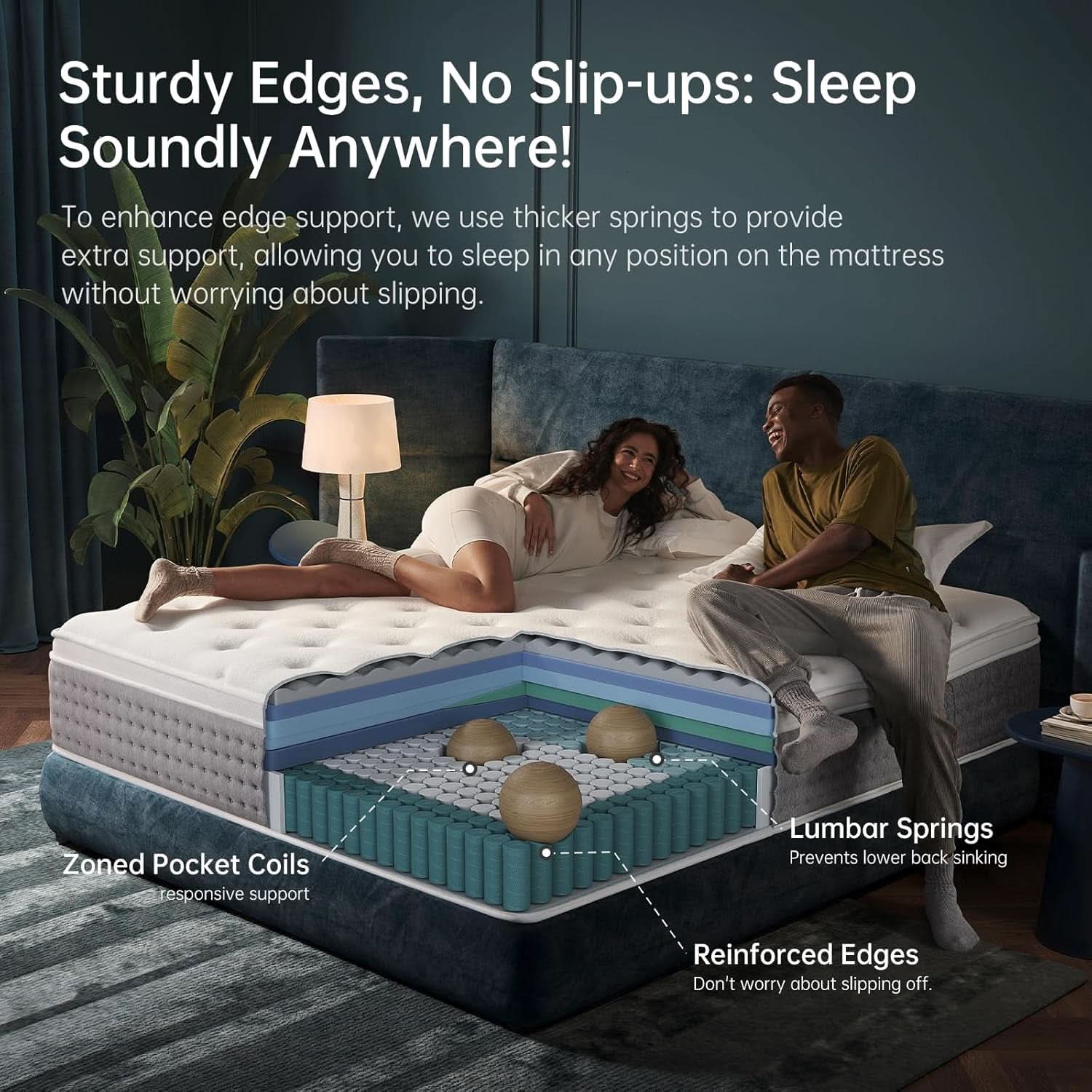 King Size Memory Foam Hybrid Mattress Fiberglass Free
