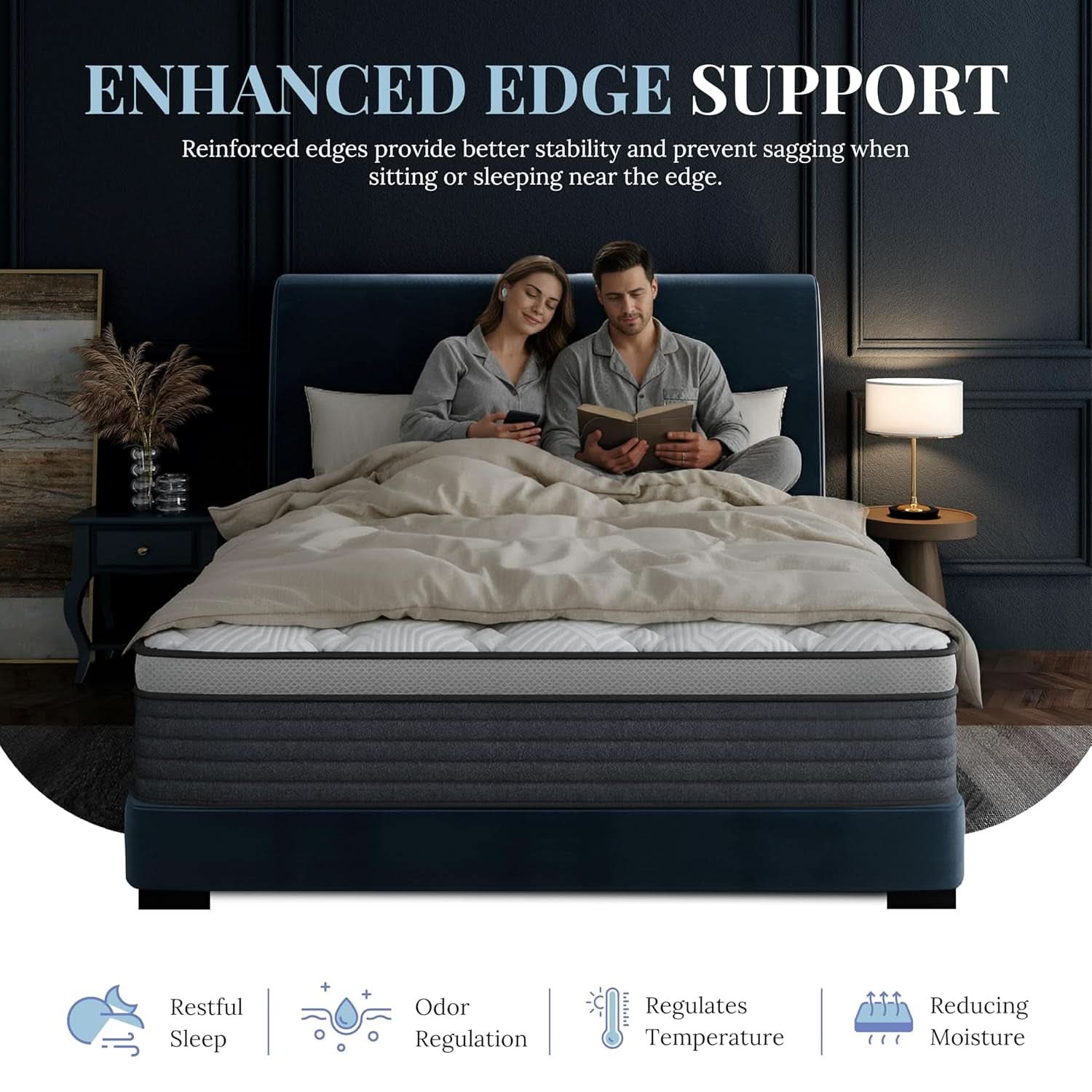 King Size Memory Foam Plus Hybrid Mattress Edge Support