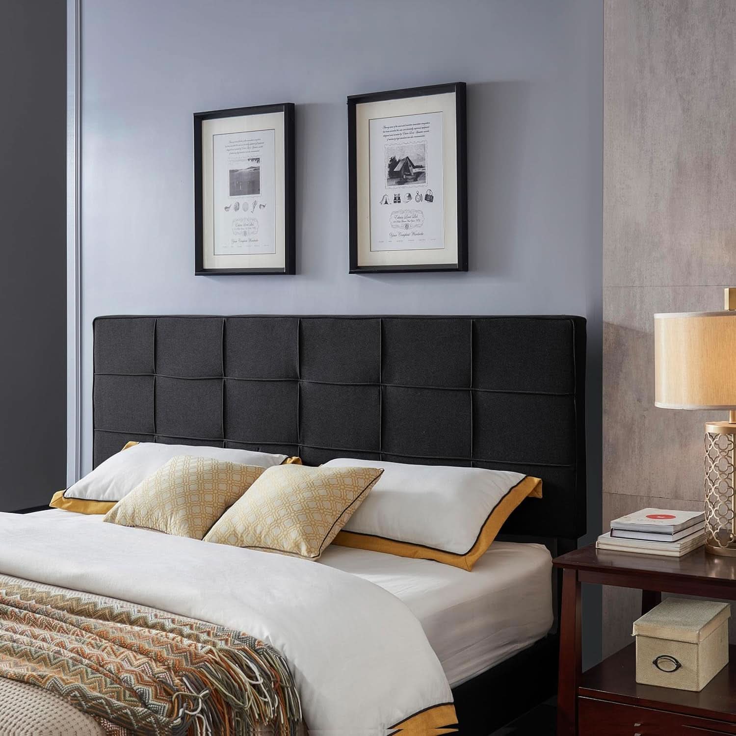 King Size Upholstered Headboard with Adjustable Modern Design