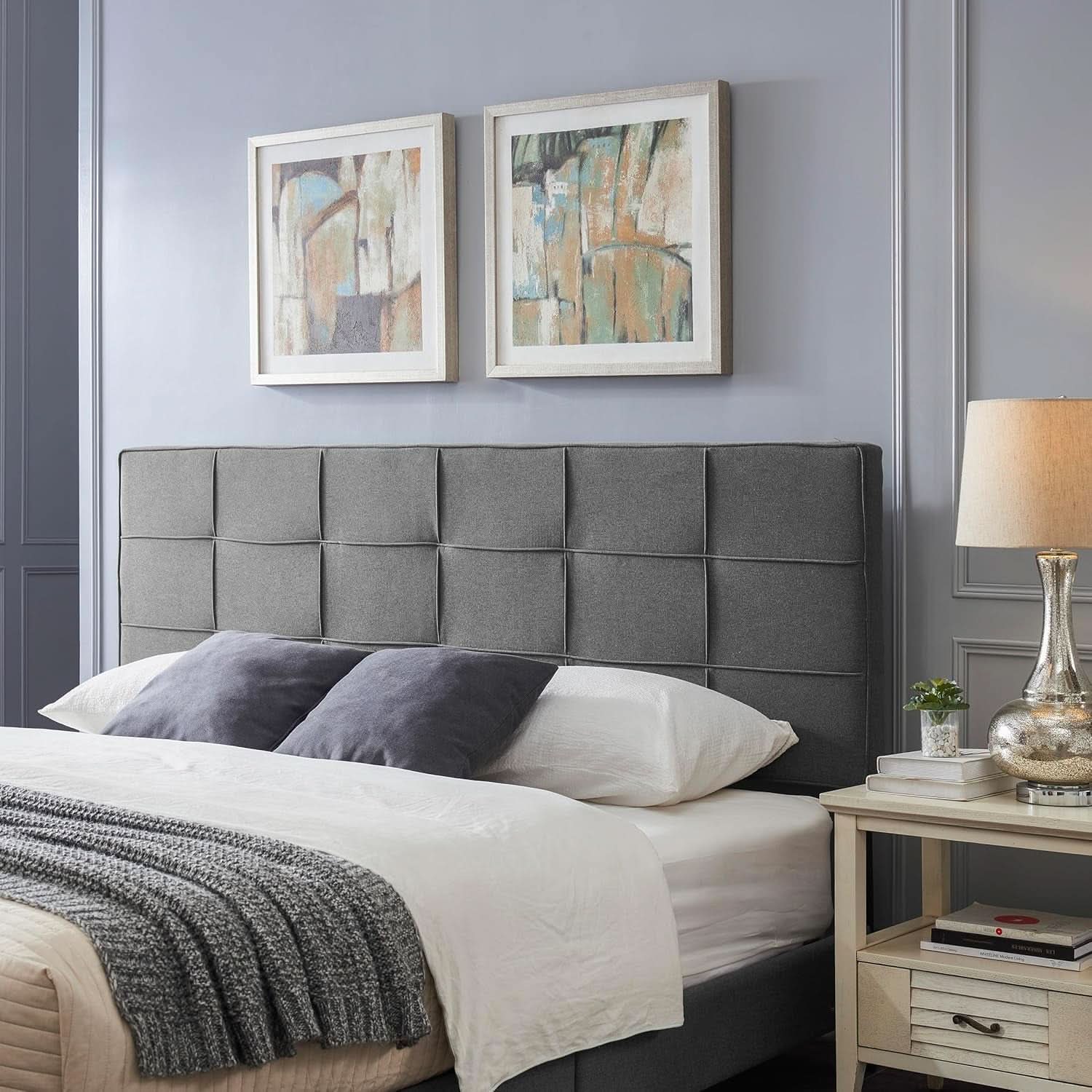 King Size Upholstered Headboard with Adjustable Modern Design