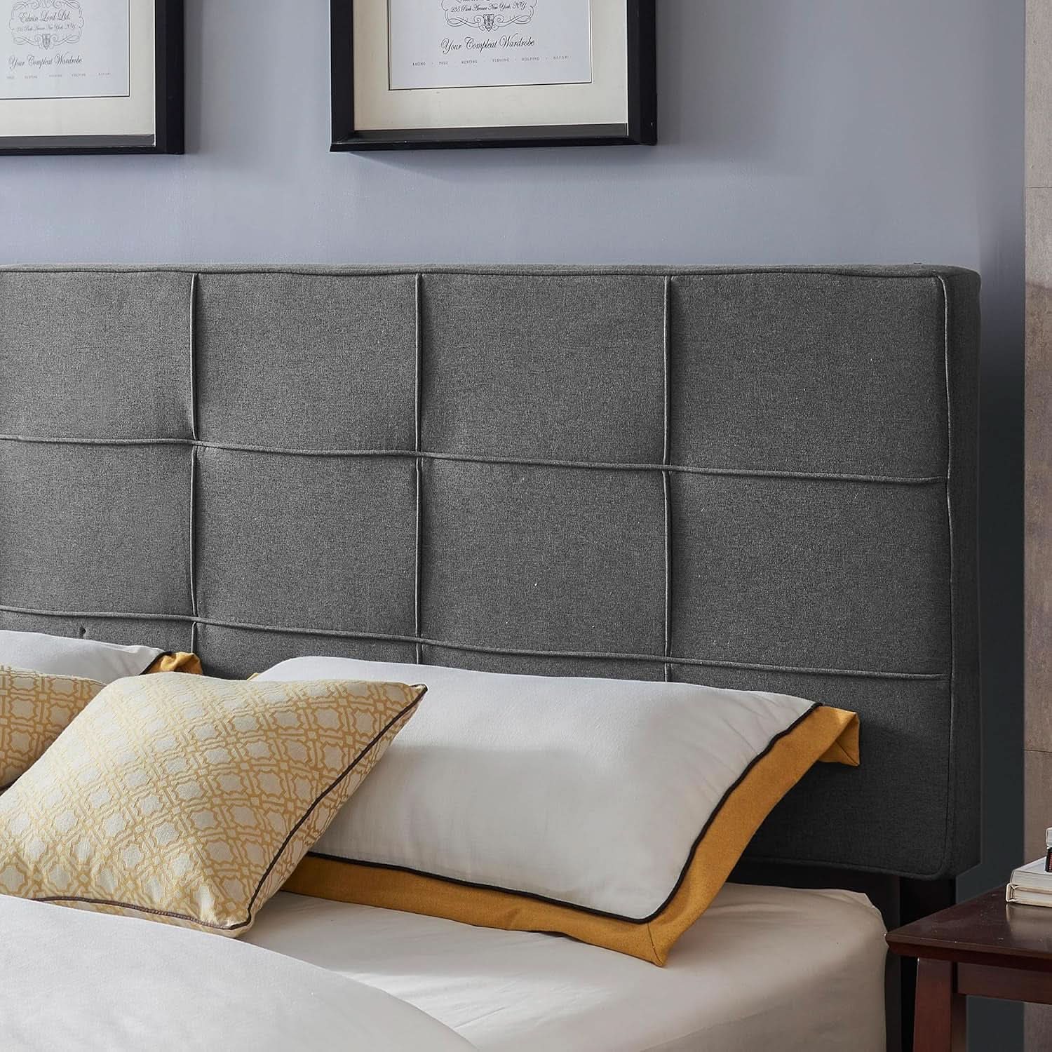 King Size Upholstered Headboard with Adjustable Modern Design