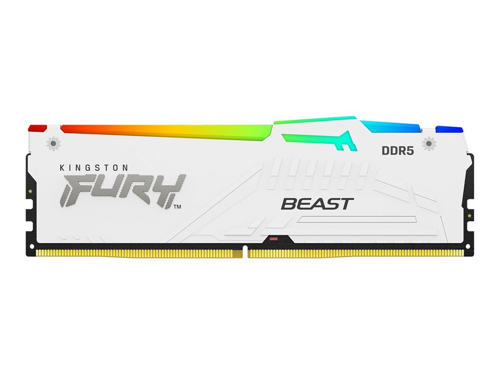 Kingston FURY Beast RGB - DDR5 - module - 16 GB - DIMM 288-pin - 6400 MHz / PC5-51200 - CL32 - 1.4 V - unbuffered - on-die ECC KF564C32BWA-16