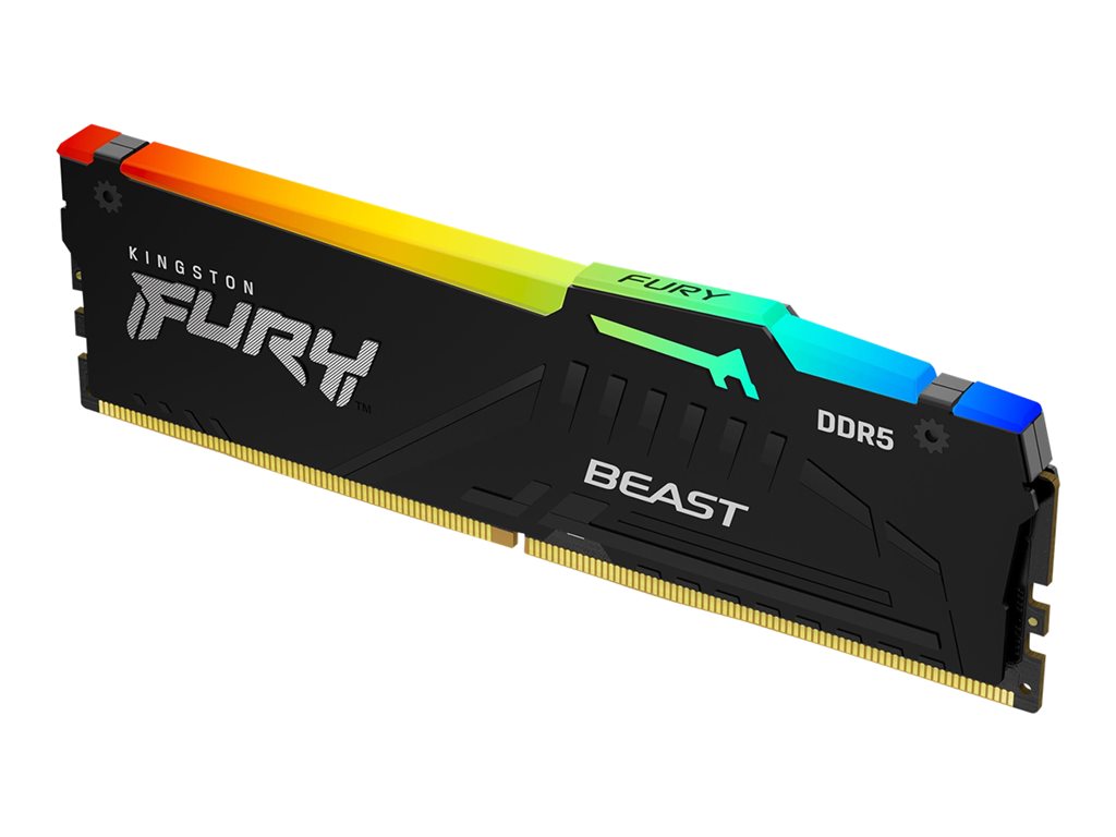 Kingston FURY Beast RGB - DDR5 - module - 8 GB - DIMM 288-pin - 6000 MHz / PC5-48000 - CL30 - 1.4 V - unbuffered - on-die ECC KF560C30BBEA-8