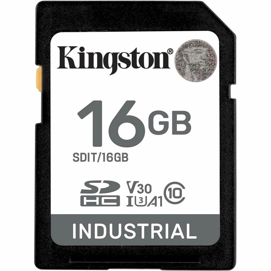 Kingston Industrial 16 GB Class 10/UHS-I (U3) V30 SDHC - 1 Pack - 100 MB/s Read - 30 MB/s
