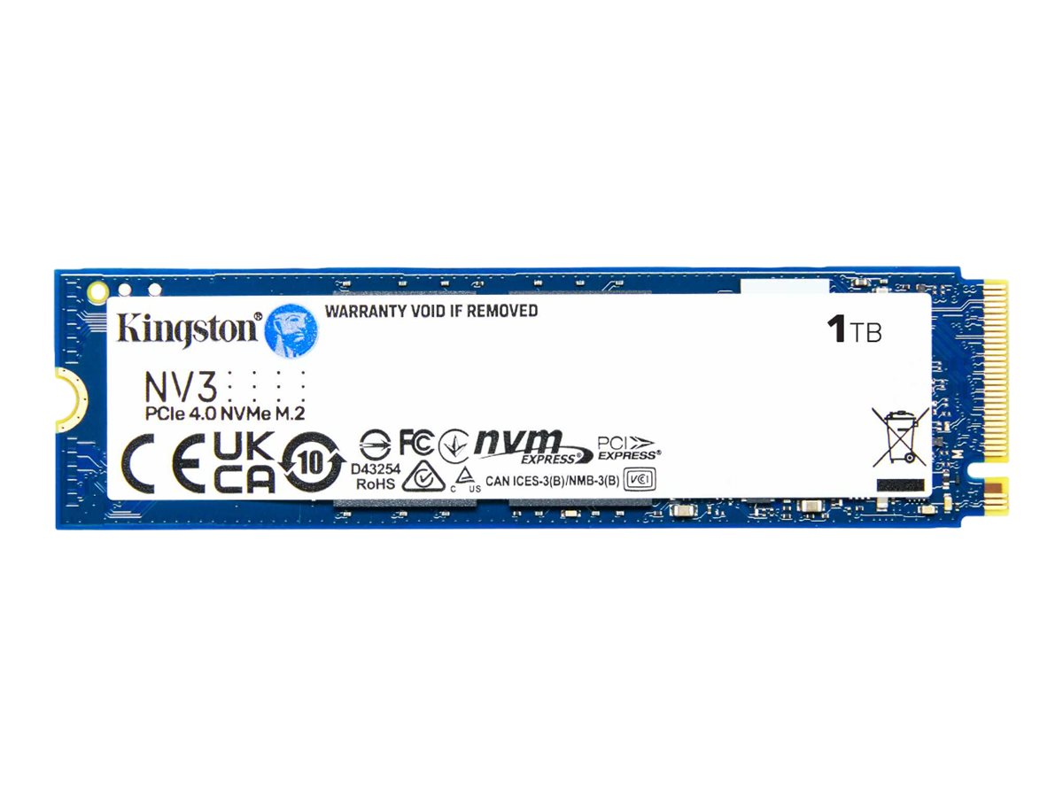 Kingston NV3 - SSD - 1 TB - internal - M.2 2280 - PCIe 4.0 x4 (NVMe) SNV3S/1000GBK