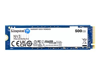 Kingston NV3 - SSD - 500 GB - internal - M.2 2280 - PCIe 4.0 x4 (NVMe) SNV3S/500GBK