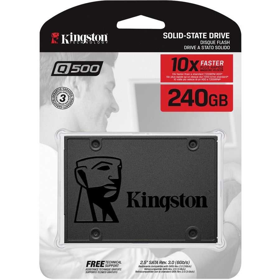Kingston Q500 240 GB Solid State Drive - 2.5 Internal - SATA (SATA/600)" SQ500S37/240GBK