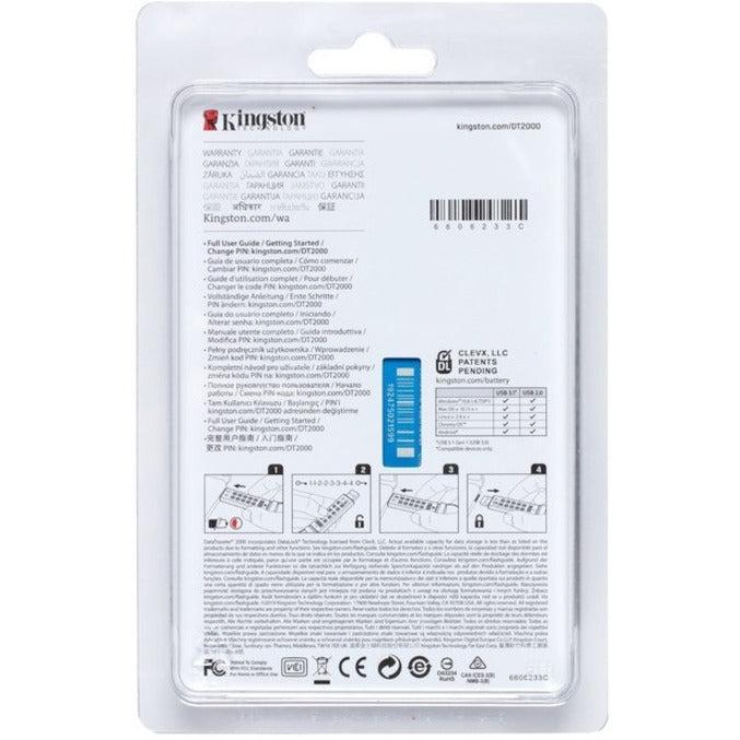 Kingston Technology Datatraveler 2000 Usb Flash Drive 128 Gb Usb Type-A 3.2 Gen 2 (3.1 Gen 2) Blue