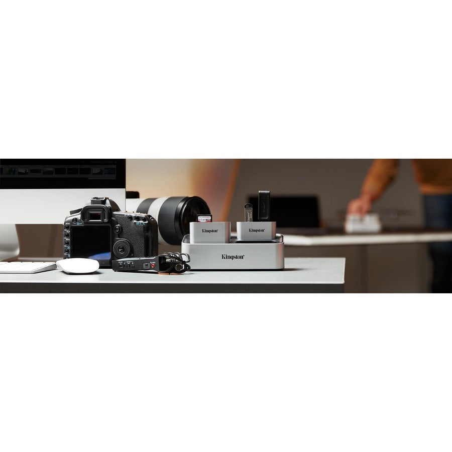 Kingston Technology Workflow Station Wired Usb 3.2 Gen 2 (3.1 Gen 2) Type-C Black, Silver