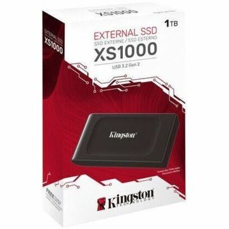 Kingston XS1000 1 TB Portable Solid State Drive - External - USB 3.2 (Gen 2) - 1050 MB/s