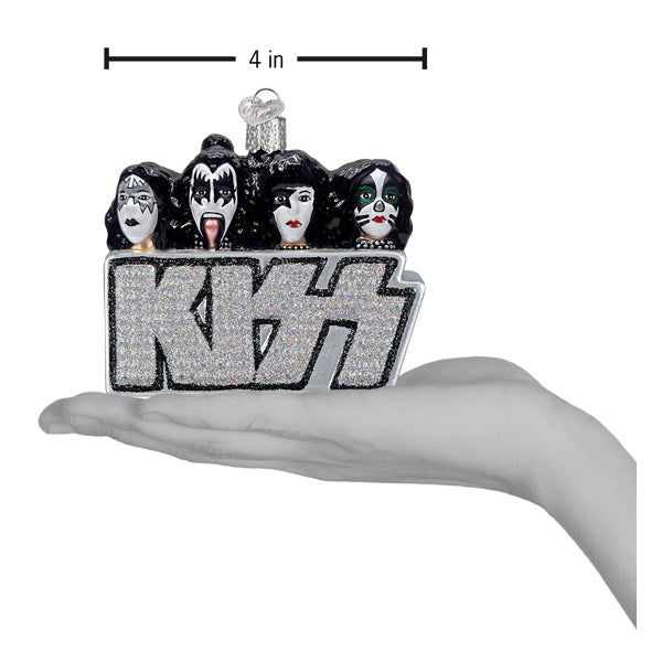 Kiss Band Glass Ornament
