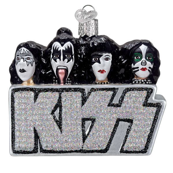 Kiss Band Glass Ornament